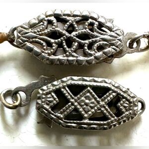 Art Deco Nouveau Antique White Gold Pearl Strand Necklace Clasps 10K Jewelry